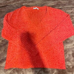 Red V-Neck Zara Sweater
